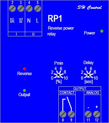 RP1 - zpětná wattová ochrana kombinovaná s převodníkem výkonu